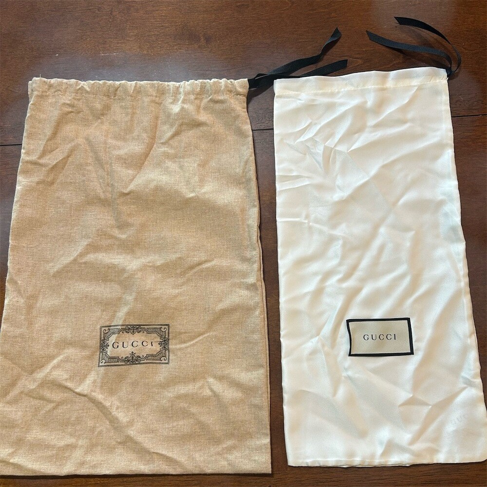 Lot of 2 Gucci Drawstring Dust Bags Accessory Storage Pouches